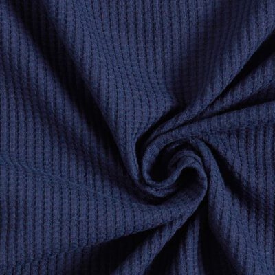 Waffeljersey – marineblau