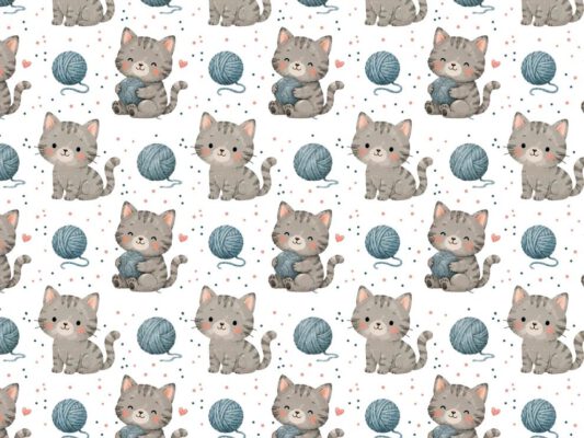 katzen mit wollknäuel